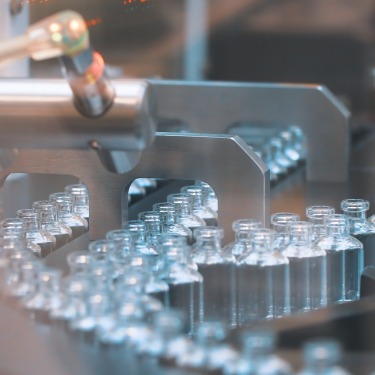 Close up of vaccine vials