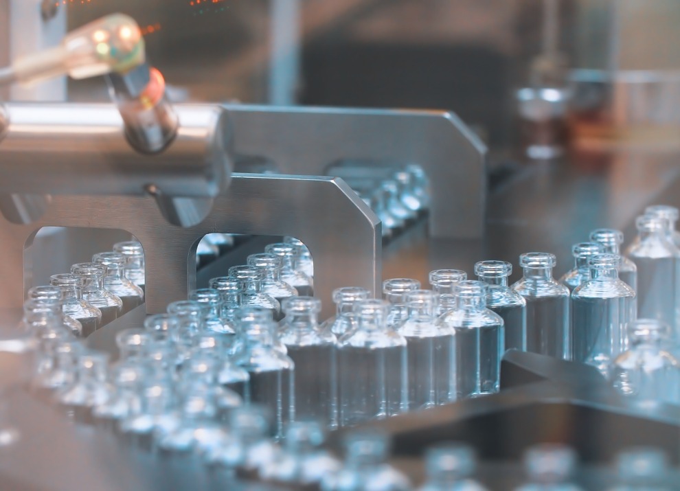 Close up of vaccine vials